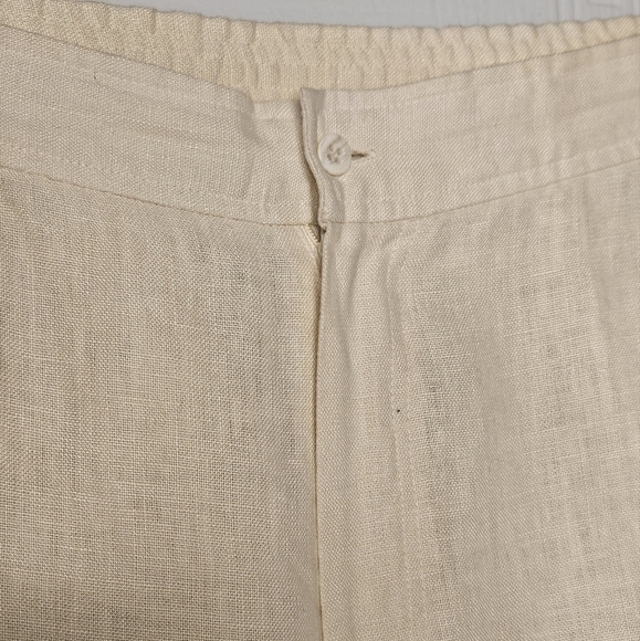 dbLife Womens Vintage Cream Linen Pants Wide Leg High Rise Flat Front Sz XL EUC - Picture 4 of 10